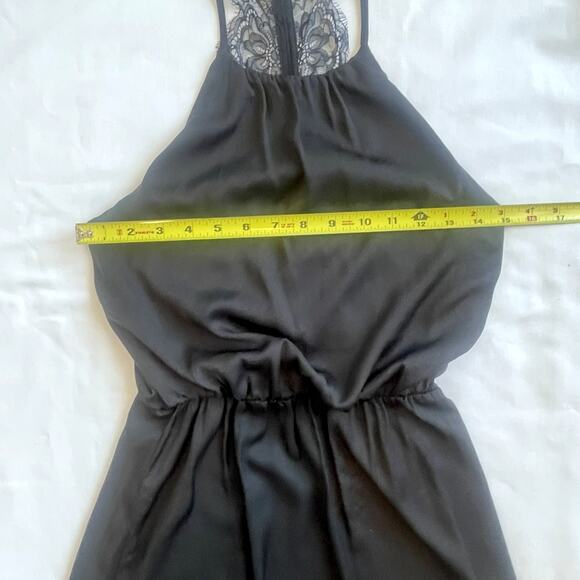 H&M Black Lace Racerback Halter Dress Size 4 - Picture 6 of 10